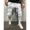 Men's Cargo Pants Casual Sweatpants Slim Fit Cotton Fabric Trousers With Pockets