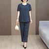 Plus Size XL-6XL Summer Women's Two Pieces Set Elegant Loose Pants Sets Vintage Clothes
