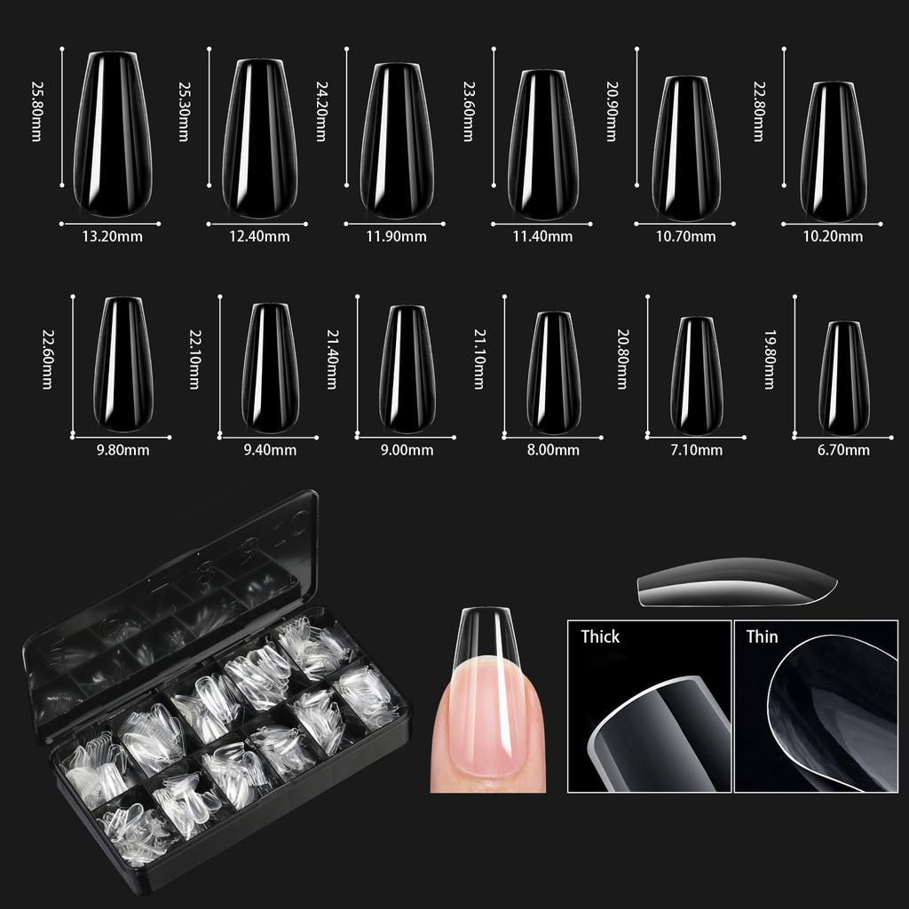 Soft Gel False Tips Natural Sculpted Ballet Coffin Almond Fake Nails Full Cover Premium Press On Nails Nail Supplies