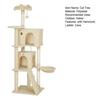 Cat Scratching Tree 160cm Tower with Hammock Ladder Cave 2 Pet Plush Balls Sisal Posts 48 x 160cm Beige Post