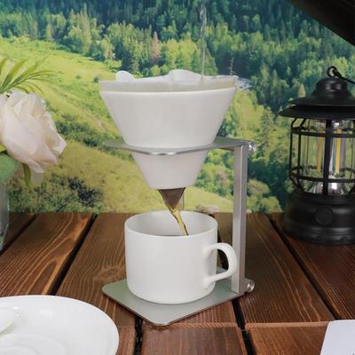 Skládací stojan na kávovar slitina hliníku nastavitelná výška odkapávací kovový držák na espresso pro domácí kancelář cestování přenosný
