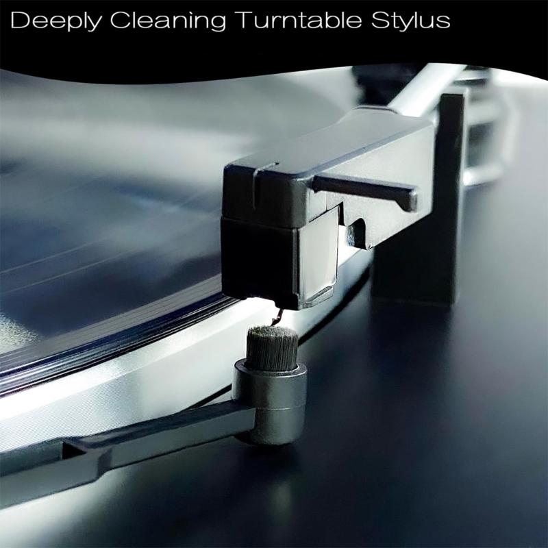 Turntable Needle Plastic Styluses Phonograph Maintenance Part with Cleaning Brush Turntable Styluses for Record Player