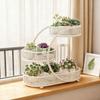 Organizator Decorativ Metalic cu 3 Nivele pentru Fructe, Legume și Gustări pe Bucătărie