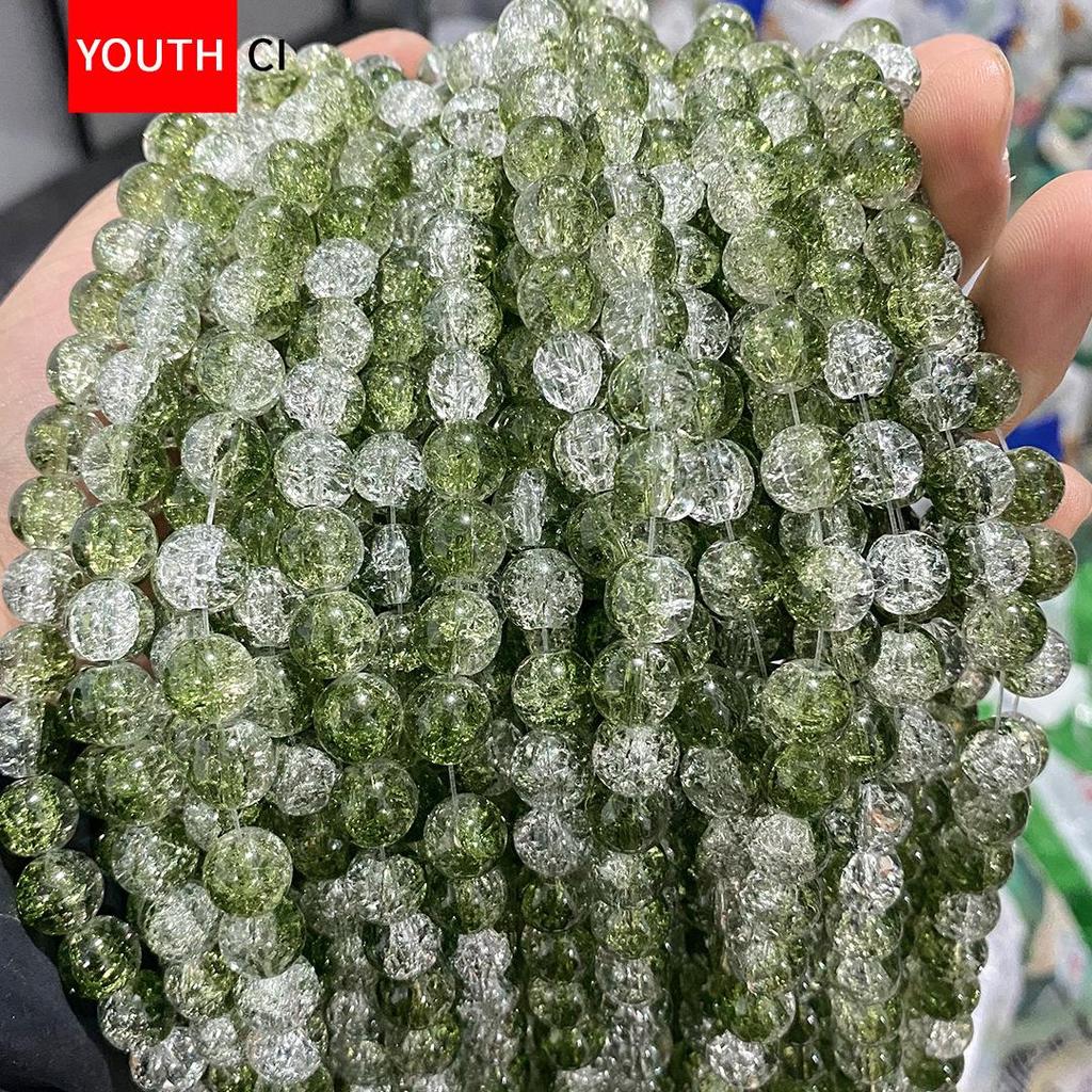 Koraliki z kryształowego szkła z glazurą crackle ice do samodzielnego tworzenia bransoletek i projektów przekładek