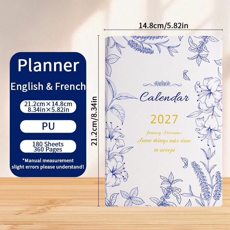 2027 English A5 Daily Planner with Custom Logo