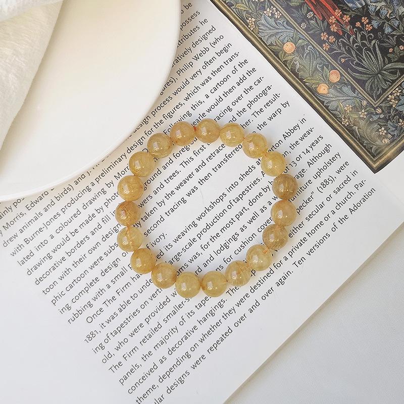Brazilian Natural Crystal Bracelet, Boys And Girls Golden Hair Crystal Bracelet, More Hair And Less Miscellaneous Jewelry