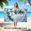 Christmas Theme Quick Dry Beach Towel Custom Name Text Print Large Sand Resistant Towel Beach Vacation