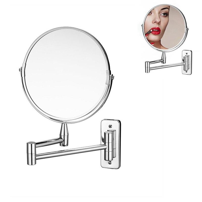 LED Bathroom Makeup Mirror 8 Inch Wall Folding Bathroom Mirror Live Adjustable Double Sided Double Sided Magnifying Mirror | Bathroom Mirrors