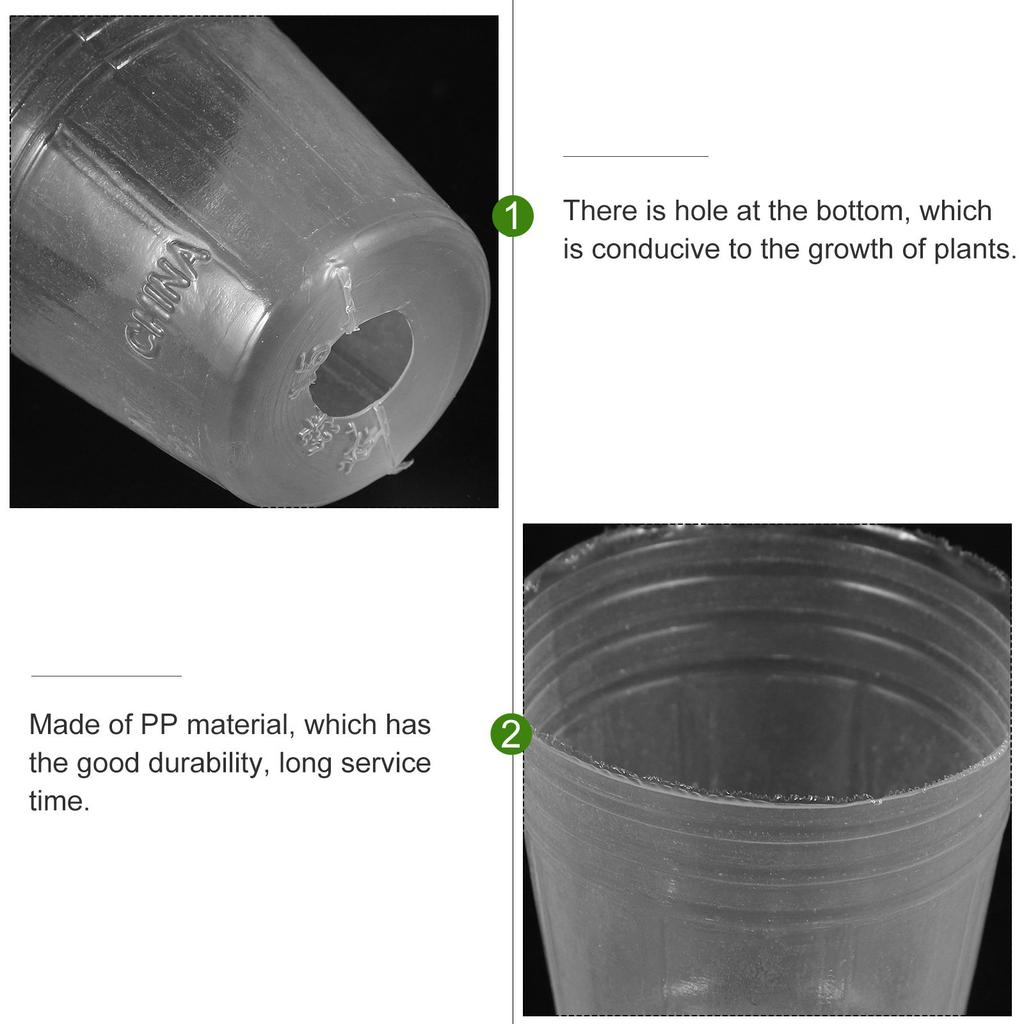 50Pcs Plant Nursery Pots Plastic Clear Orchid Pots Small Plastic Plant Containers Suitable for Succulent Plants Gardening