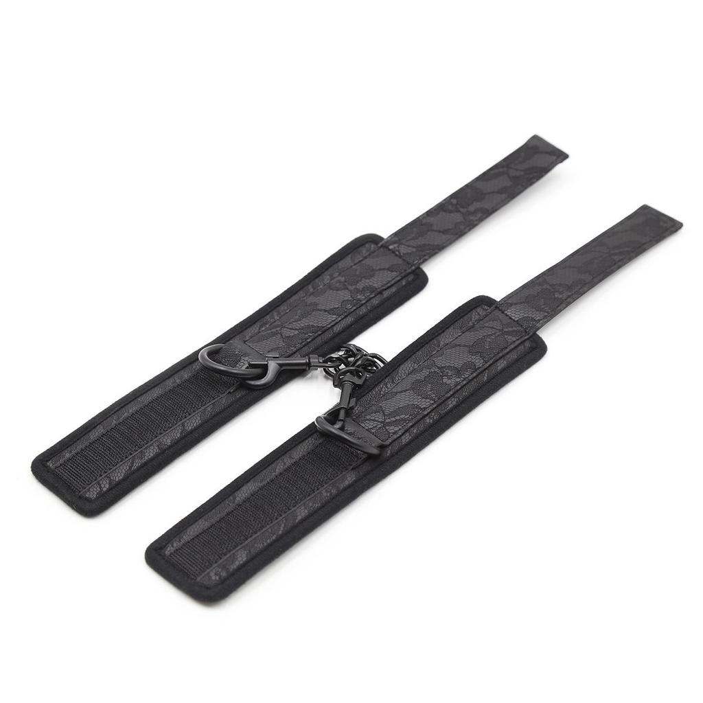 Leather Hand and Leg Cuffs with Lace Sponge - Comfortable Adult Sex Toy Bracelet