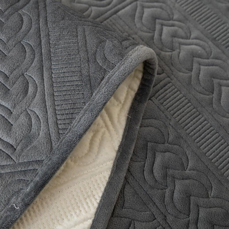 Plush Sofa Cushion Four Seasons Universal Machine Washable Solid Color Embroidery Wheat Cushion Non-Slip Leather Sofa Cover Cover Cloth
