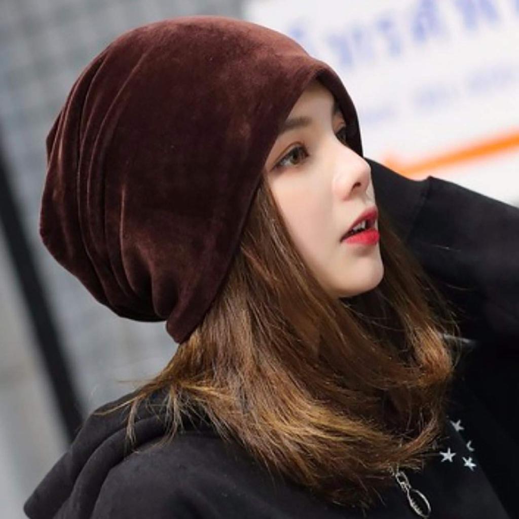 CHROME CRANE Damska czapka dzianinowa welurowa, Gruba, Jednokolorowa, Ciepła i urocza, Idealna na zimną pogodę, CB012 (02.Szary)