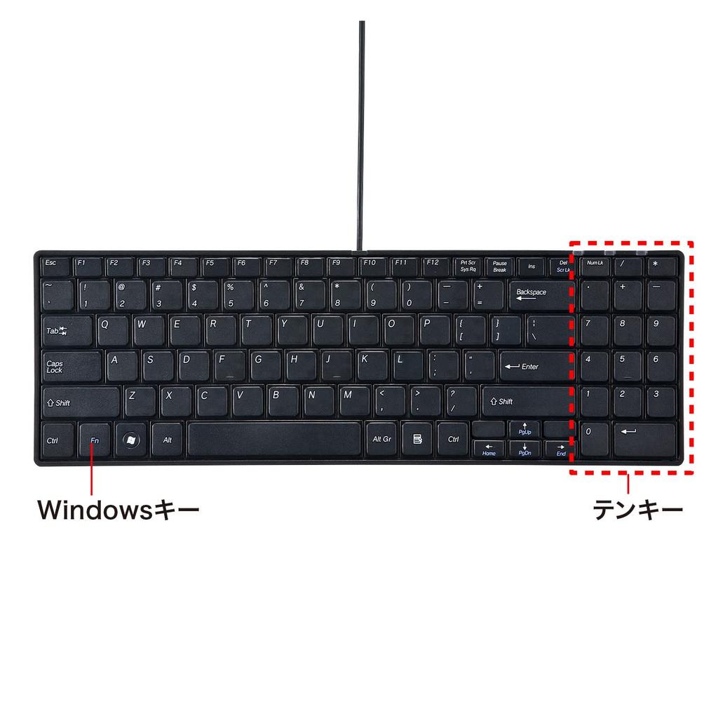 Sanwa Supply English Layout USB Slim Keyboard (Černá) SKB-E2UN