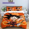 Funda de almohada y funda nórdica con estampado de Goku Elegante ropa de cama de anime para decoración de dormitorio Buen regalo para fans.-TING