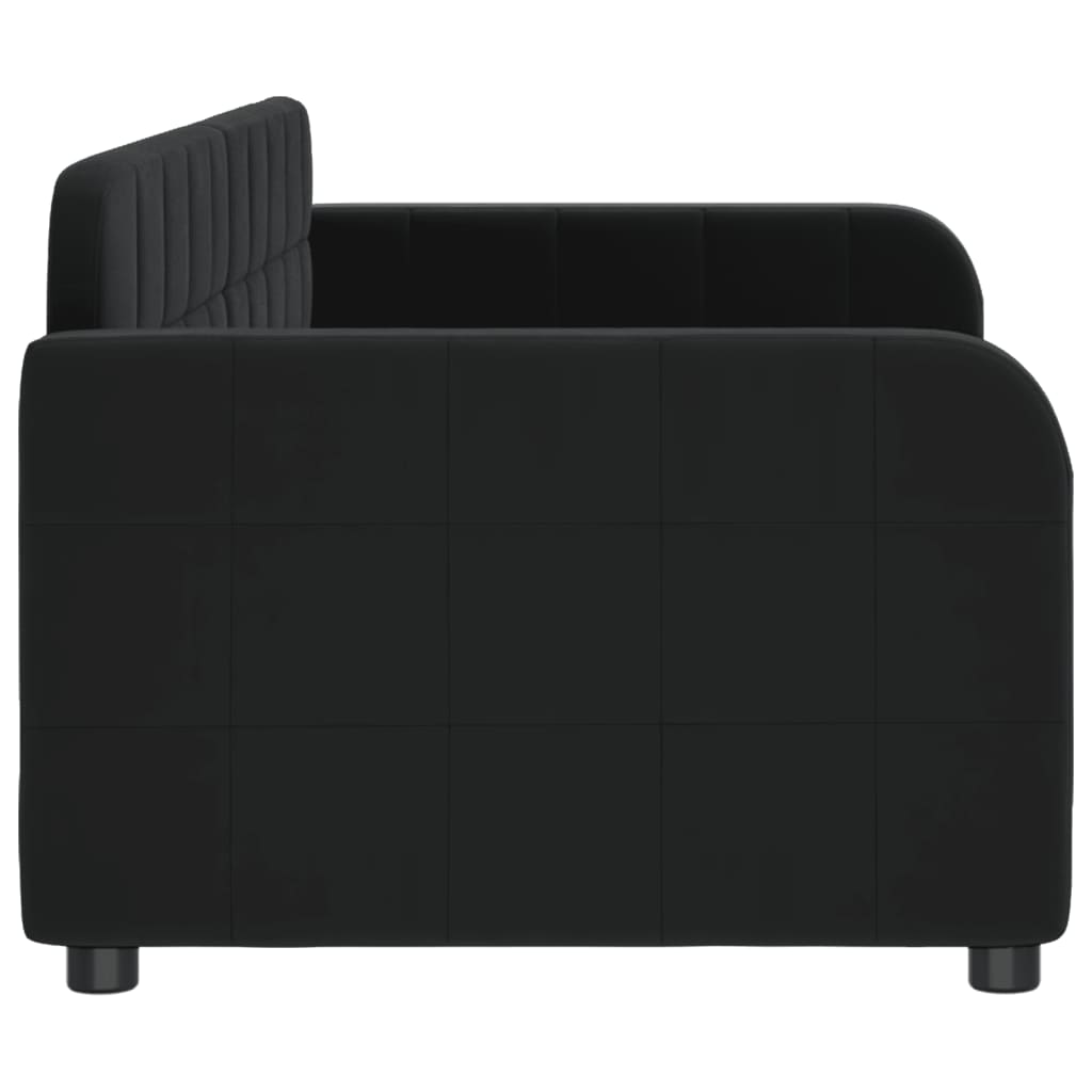 Vidaxl Sofa with Sleeping Function, Black, 80X200 Cm, Upholstered In Velvet