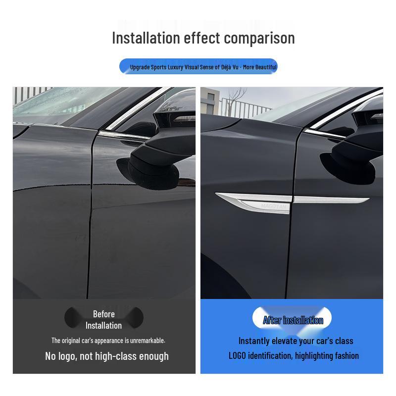 Magotan B9 Kotflügel Emblem 3D Edelstahl Dekorativer Aufkleber für Karosserie