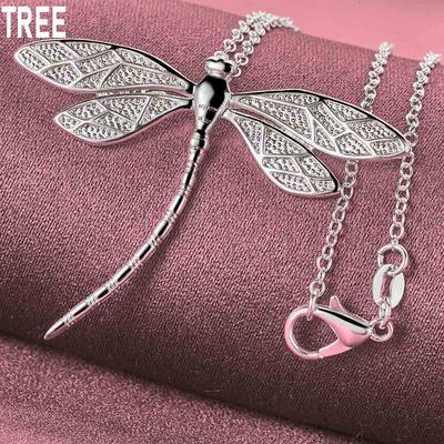 Halskette mit Libellen-Anhänger aus 925er Sterlingsilber, modischer Hochzeitsschmuck