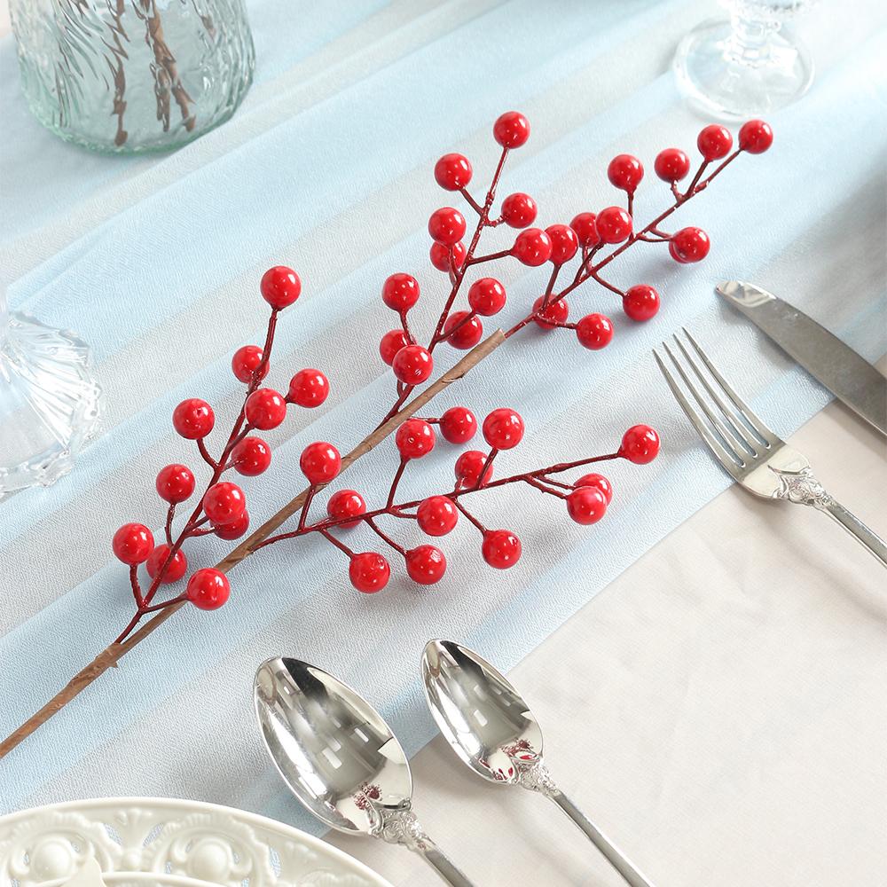 Artificial Berry Bouquet Christmas Decoration Fake Plant for Home Decor Xmas Tree Navidad New Year 2025 Ornaments Vase Accessory