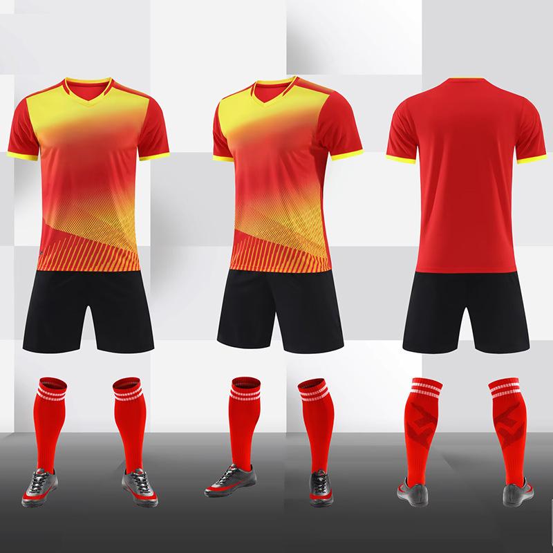 

Football Jersey Suit Games Short-Sleeved Kindergarten Children S Training Jersey Competition Jersey Short-Sleeved Men And Women 3XS красный
