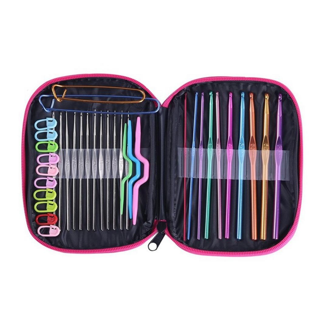 100pcs Crochet Hook Set Yarn Knitting Needles Sewing Tools Full Set DIY Crochet Craft Tools