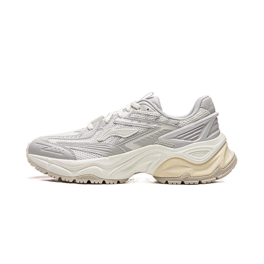 Li Ning QIXING 2.0 Cushioning Abrasion Resistant Breathable Low top Casual Shoes Women's White Gray AGCW092-4