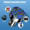 6 In 1 Car Charger Adapter Digital Display LED 4USB+2PD DC12-24V Fast Charging Cigarette Lighter Socket Multi Port for Phone