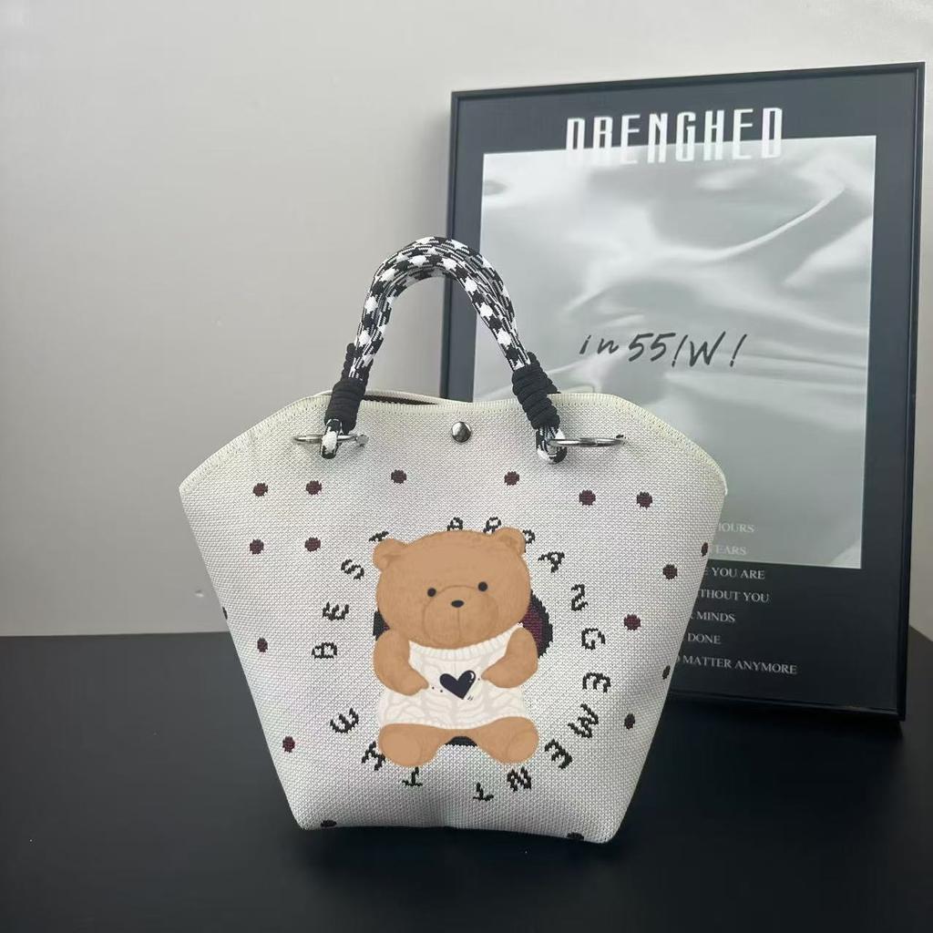Niche Design Vegetable Basket Handbag High-end Knitted Bag Casual Versatile Large-capacity Woven Bag