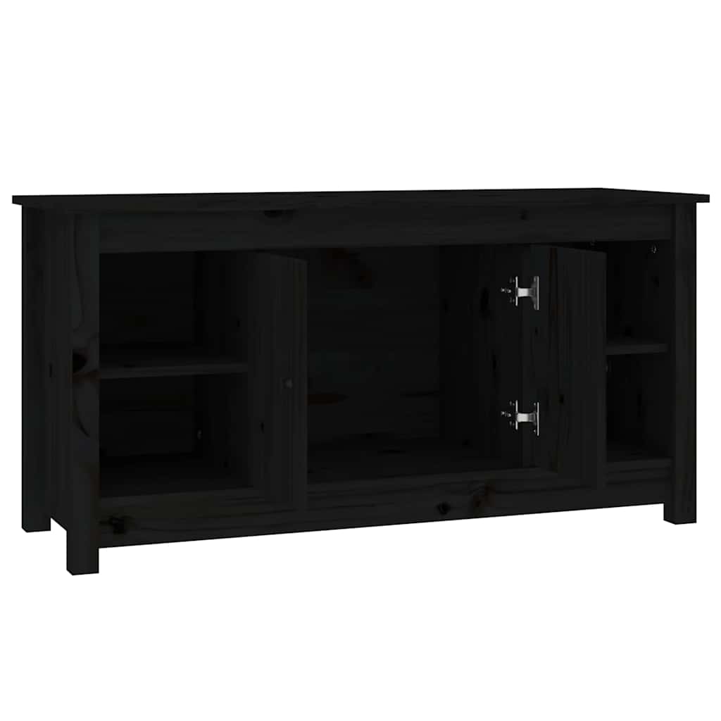 Vidaxl Szafka Pod Telewizor, Czarna, 103X36,5X52 Cm, Drewno Sosnowe