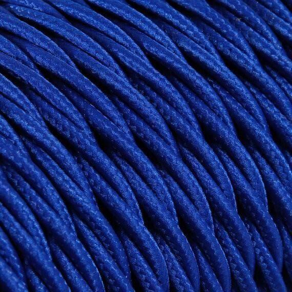 Câble Électrique - Torsadé - Bleu Italien - 2x0.75mm² - Textile