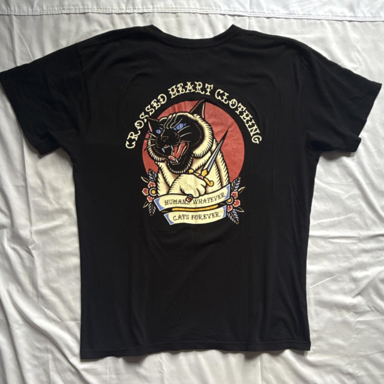 

Crossed Heart Clothing Black XL Men s Crew Neck Cotton Graphic Cat T-Shirt 5XL різнокольоровий