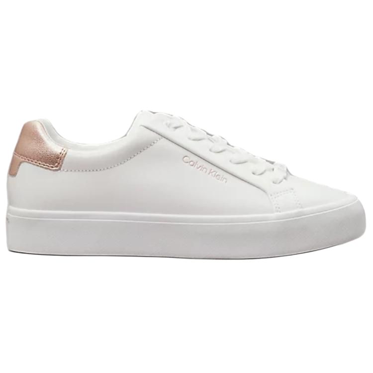Calvin Klein Leather Metal Ankle Strap Low Top Sneakers Women sneakers White HW0HW021040K6