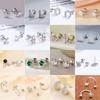 Silver Color Hypoallergenic Zircon Cartilage Studs Earring 925 Silver Needles Earrings for Women Helix Conch Tragus Piercing