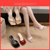 French High Heel Slides With Bow Decor For Summer Casual Wear