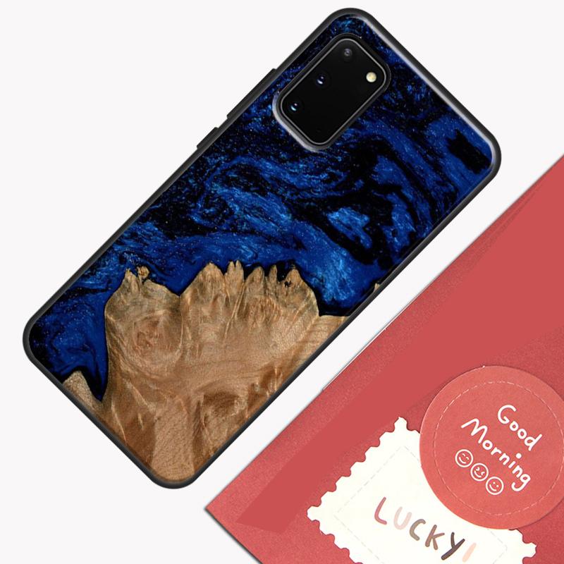 Hybrid Wood Resin Phone Case For Samsung Galaxy S23 Ultra S20 S21 S22 S24 S25 Plus S9 S10 S25 FE Cover Shell