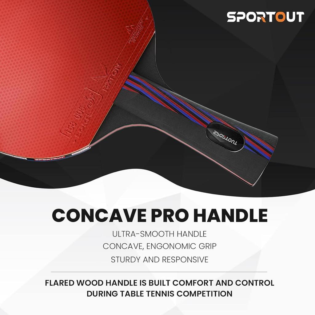 Sportout Table Tennis Paddle Portable Paddle with Storage Premium Ping Pong Racket for Indoor and Outdoor Games Set, Case,