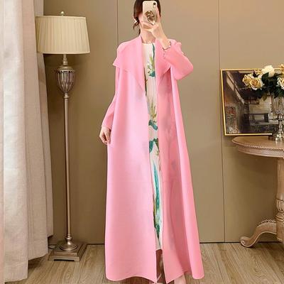 2024 Women's Plus Size Lapel Trench Coat – Loose Fit Muslim Robe Autumn Jacket