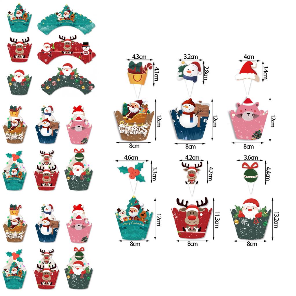 Christmas Celebration Cake Decor Paper Flags And Cards For Holiday Parties