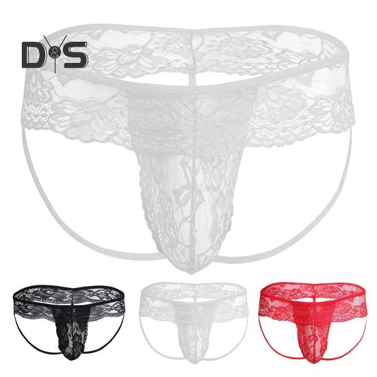 Pánské spodky vyhloubená krajka Tenké Jockstraps s nízkým pasem Váček Pánské kalhotky Gay Muži Noční klub Výkon Mužské kalhotky do ložnice Svatba Líbánky