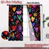 2pcs   2D FLAT PRINTING Curtains (Without Rod) Vibrant Blossoms Popular Light Filtering Curtains Machine Washable Fabric Curtains
