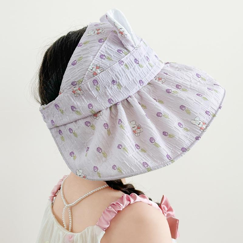 Korejská verze malého květinového lesního slunečního klobouku dětského klobouku jarního a letního nebeského klobouku se širokou krempou dívčího slunečního klobouku