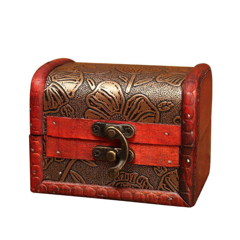 Antique Wooden Jewelry Storage Box - Retro-Style Wedding or Gift Box