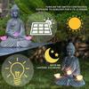 Buddha Garden Figure with Solar Outdoor Lighting, Stylish Resin Sculpture for The Garden, Ideal As A