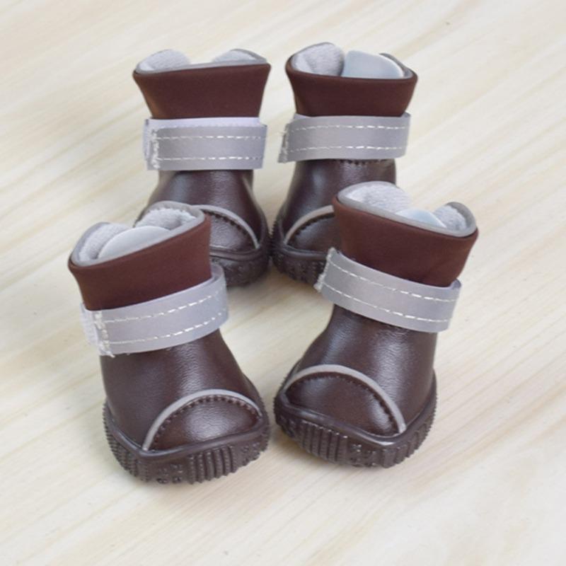 Shoes For Dogs Winter Pet Dog Shoes For Small Dogs Warm Snow Boots Waterproof Fur Non Slip Chihuahua Shoes Reflective Dog Boots