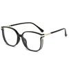 1-Pair Women's Shiny Retro Cat-Eye Glasses with Blue Light Blocking Transparent Lens Full Frame Cat Glasses