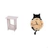 Bedside Table with Corner End Nightstand Wall Clock Decorative Silent Non Ticking MDF