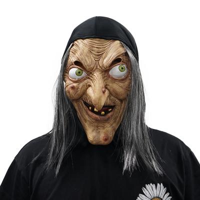 Erwachsene hässliche alte Hexe Latexmasken mit Perücke gruselige Frauen Halloween Cosplay Kostümzubehör
