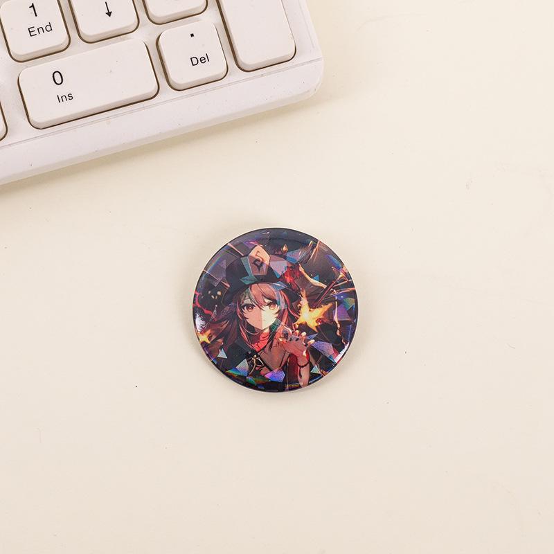 Genshin Impact Tinplate Brooch Set: Keqing, Xiao, Hu Tao, Klee, Kazuha - Cute Character Button Pendant Collection