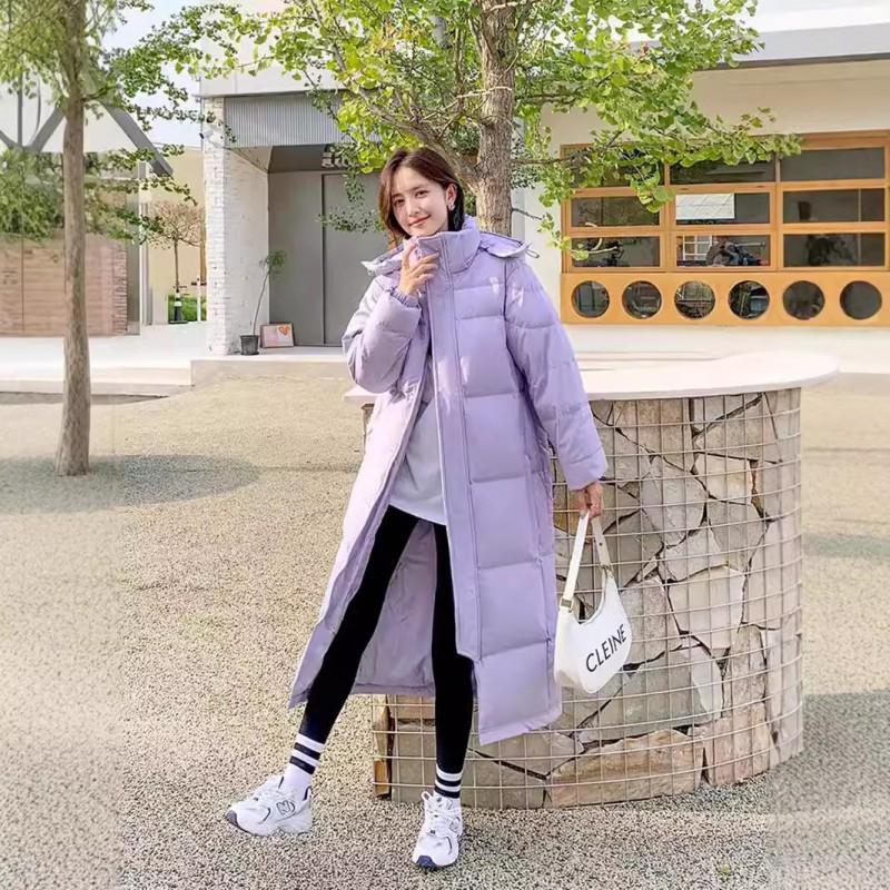 Womens Long Down Coat 2026 Winter Casual Warm Loose Fit White Duck Jacket Couples