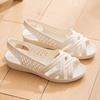Summer Women's Slip-On Hollow Out Sandals Soft Sole Non Slip Wedges Fish Mouth Sandals Outdoor  Beach Sandals Mom Sandals