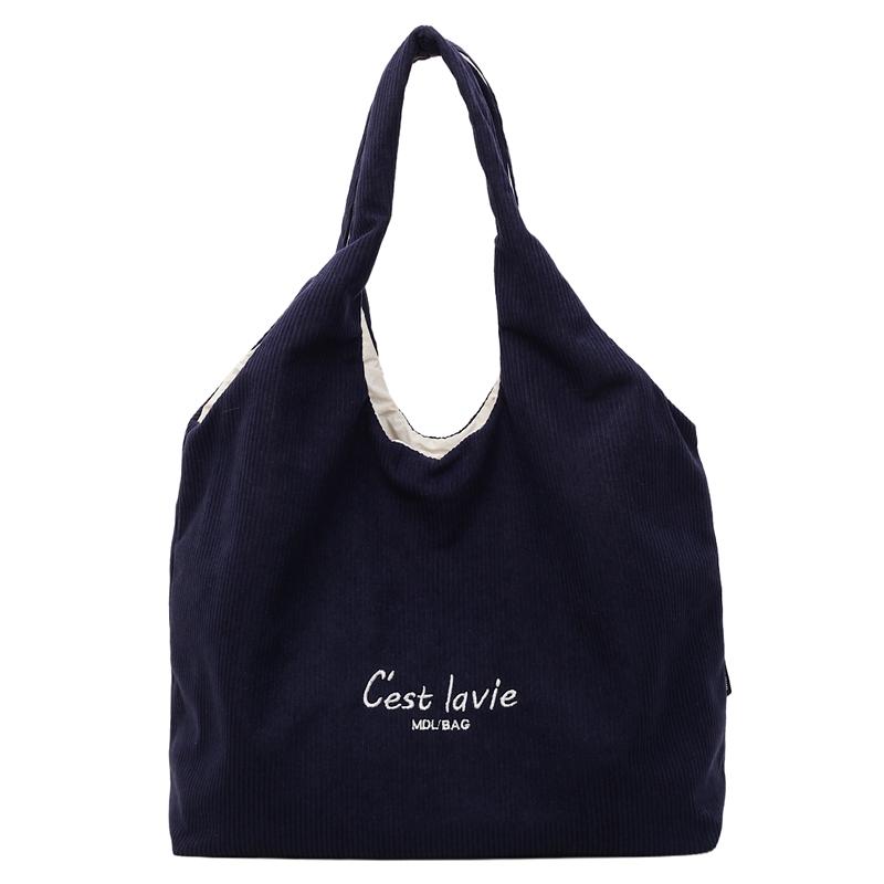 

Women s Large Capacity Fleece Tote Bag Large Capacity Commuter Shoulder Bag синий